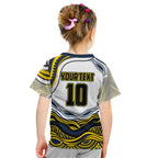 Personalized Melbourne Storm Kid T Shirt Aboriginal Dot Art - Dreamtime Rugby Mascot