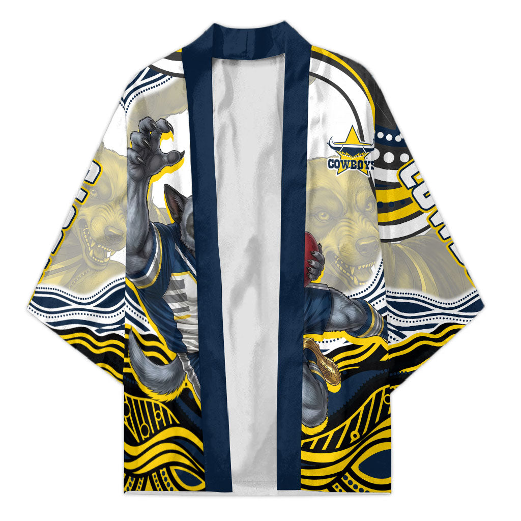 Personalized Melbourne Storm Kimono Aboriginal Dot Art - Dreamtime Rugby Mascot