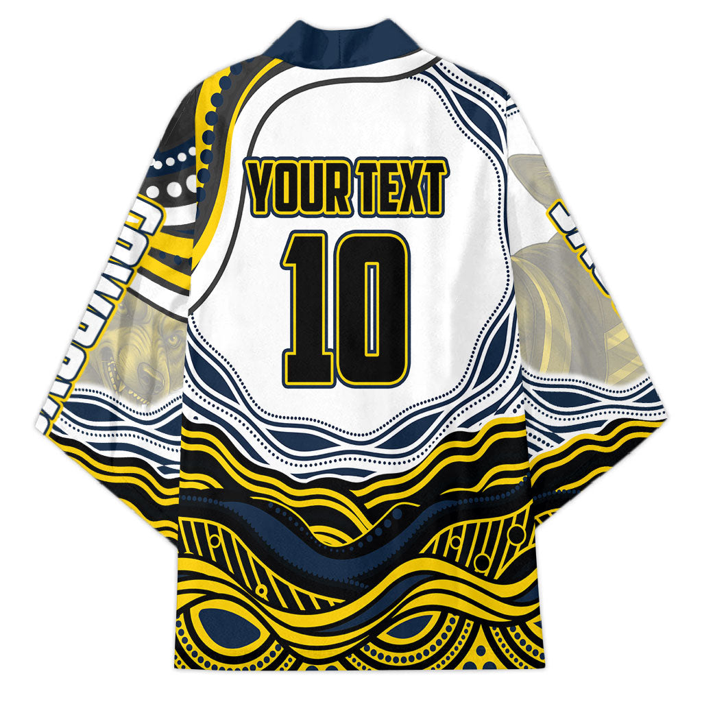 Personalized Melbourne Storm Kimono Aboriginal Dot Art - Dreamtime Rugby Mascot