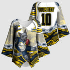 Personalized Melbourne Storm Kimono Sleeve Blouse Aboriginal Dot Art - Dreamtime Rugby Mascot