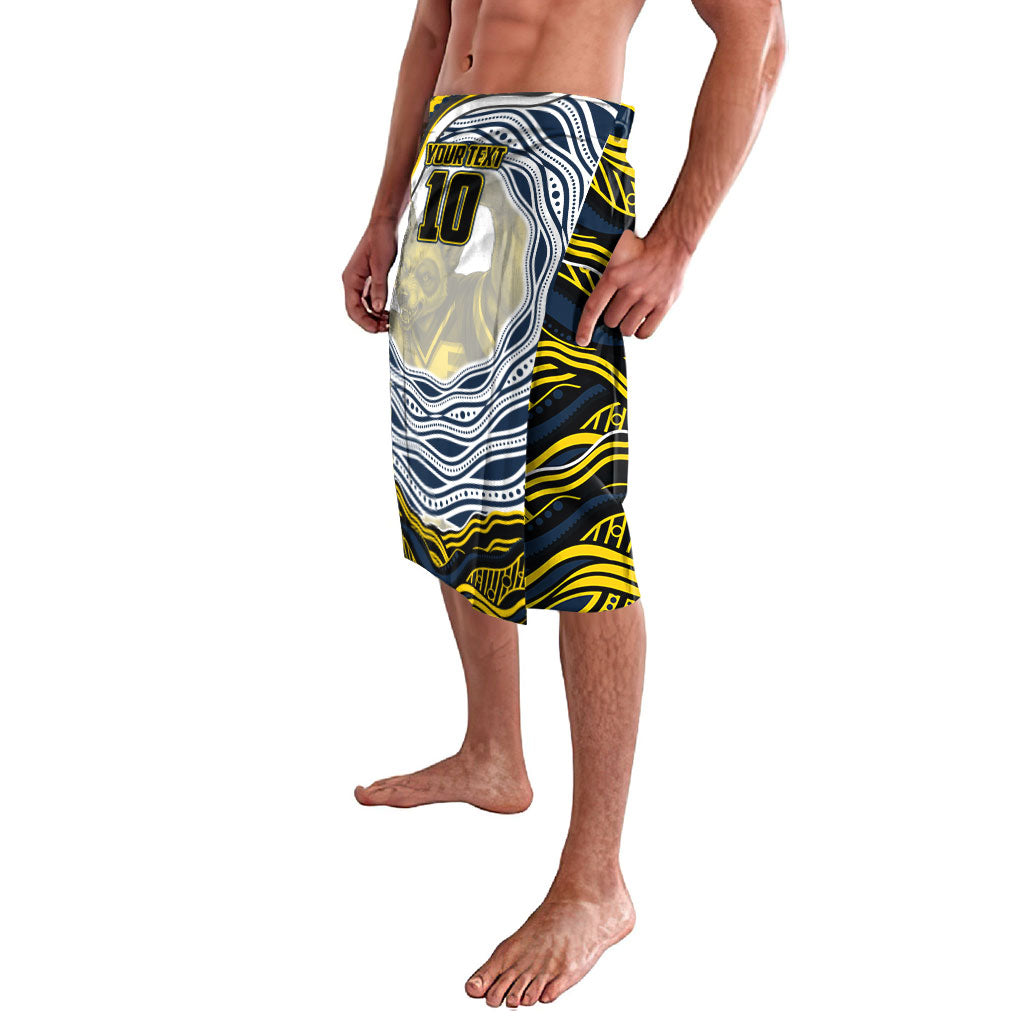 Personalized Melbourne Storm Lavalava Aboriginal Dot Art - Dreamtime Rugby Mascot