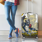 Personalized Melbourne Storm Luggage Cover Aboriginal Dot Art - Dreamtime Rugby Mascot