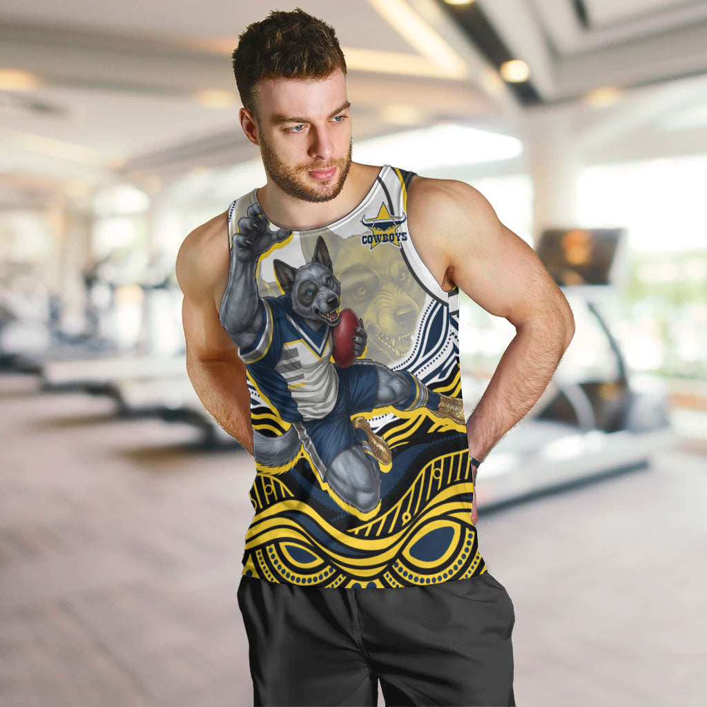 Personalized Melbourne Storm Men Tank Top Aboriginal Dot Art - Dreamtime Rugby Mascot