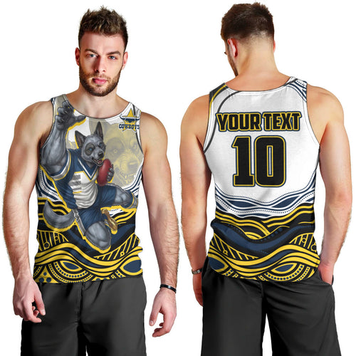 Personalized Melbourne Storm Men Tank Top Aboriginal Dot Art - Dreamtime Rugby Mascot