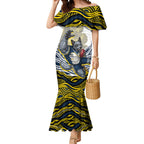 Personalized Melbourne Storm Mermaid Dress Aboriginal Dot Art - Dreamtime Rugby Mascot