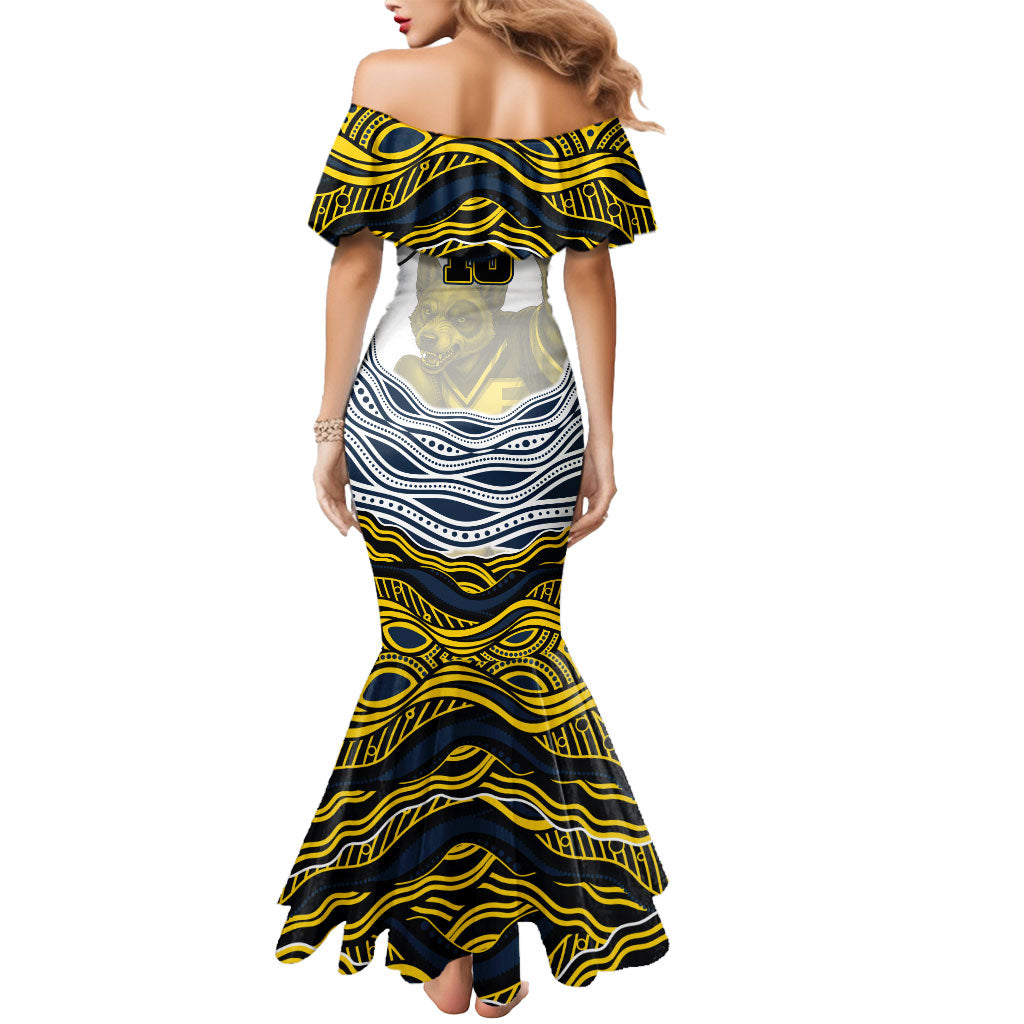 Personalized Melbourne Storm Mermaid Dress Aboriginal Dot Art - Dreamtime Rugby Mascot
