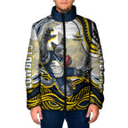 Personalized Melbourne Storm Padded Jacket Aboriginal Dot Art - Dreamtime Rugby Mascot