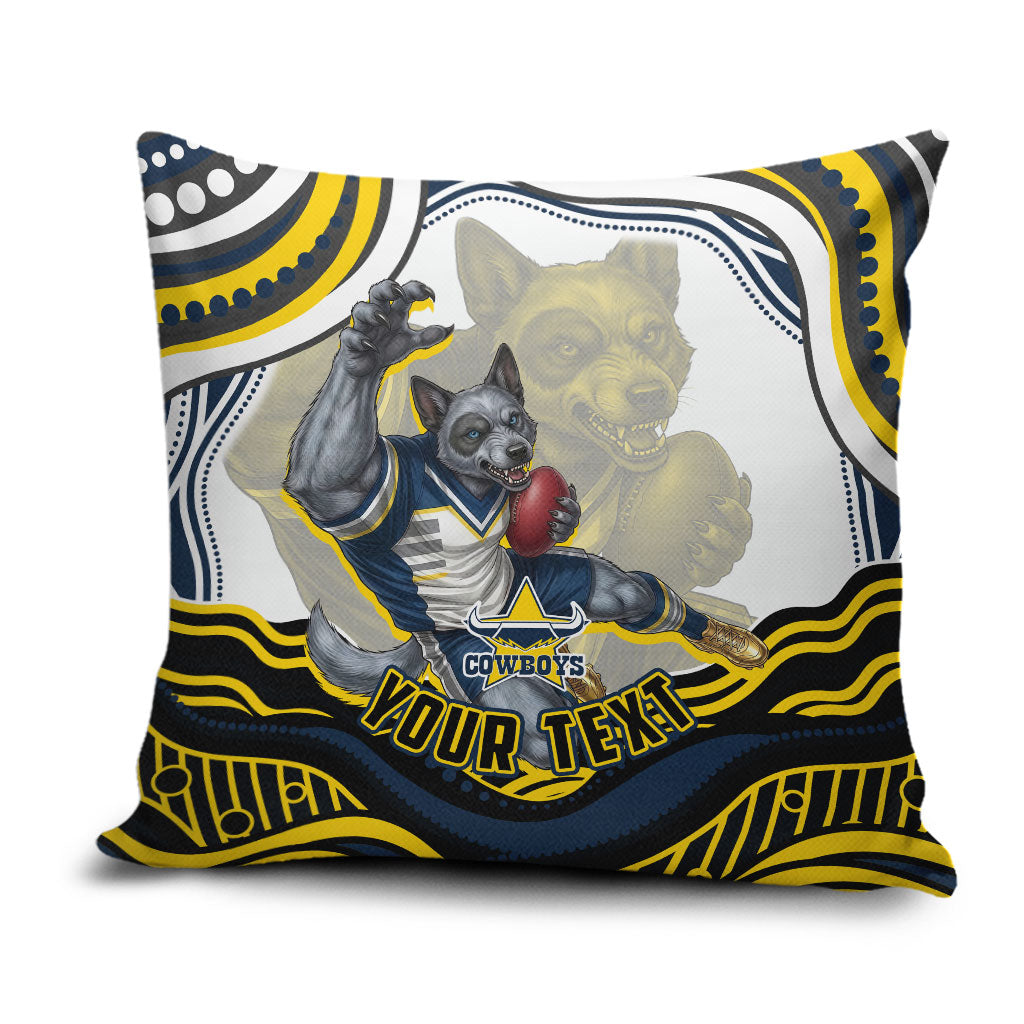 Personalized Melbourne Storm Pillow Cover Aboriginal Dot Art - Dreamtime Rugby Mascot
