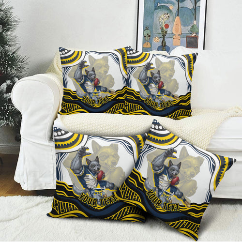 Personalized Melbourne Storm Pillow Cover Aboriginal Dot Art - Dreamtime Rugby Mascot