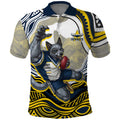 Personalized Melbourne Storm Polo Shirt Aboriginal Dot Art - Dreamtime Rugby Mascot