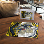 Personalized Melbourne Storm Puzzle Aboriginal Dot Art - Dreamtime Rugby Mascot