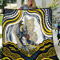 Personalized Melbourne Storm Quilt Aboriginal Dot Art - Dreamtime Rugby Mascot