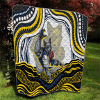 Personalized Melbourne Storm Quilt Aboriginal Dot Art - Dreamtime Rugby Mascot