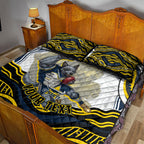 Personalized Melbourne Storm Quilt Bed Set Aboriginal Dot Art - Dreamtime Rugby Mascot