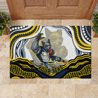 Personalized Melbourne Storm Rubber Doormat Aboriginal Dot Art - Dreamtime Rugby Mascot