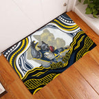 Personalized Melbourne Storm Rubber Doormat Aboriginal Dot Art - Dreamtime Rugby Mascot