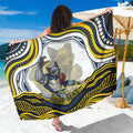Personalized Melbourne Storm Sarong Aboriginal Dot Art - Dreamtime Rugby Mascot