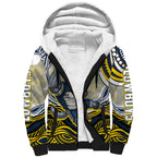 Personalized Melbourne Storm Sherpa Hoodie Aboriginal Dot Art - Dreamtime Rugby Mascot