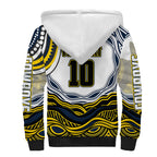 Personalized Melbourne Storm Sherpa Hoodie Aboriginal Dot Art - Dreamtime Rugby Mascot