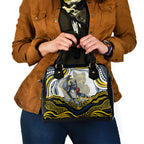 Personalized Melbourne Storm Shoulder Handbag Aboriginal Dot Art - Dreamtime Rugby Mascot