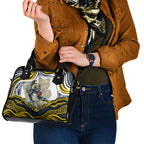Personalized Melbourne Storm Shoulder Handbag Aboriginal Dot Art - Dreamtime Rugby Mascot