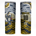 Personalized Melbourne Storm Skinny Tumbler Aboriginal Dot Art - Dreamtime Rugby Mascot