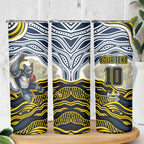 Personalized Melbourne Storm Skinny Tumbler Aboriginal Dot Art - Dreamtime Rugby Mascot