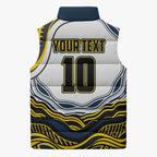 Personalized Melbourne Storm Sleeveless Puffer Jacket Aboriginal Dot Art - Dreamtime Rugby Mascot