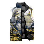 Personalized Melbourne Storm Sleeveless Puffer Jacket Aboriginal Dot Art - Dreamtime Rugby Mascot