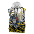 Personalized Melbourne Storm Sleeveless Zip Hoodie Aboriginal Dot Art - Dreamtime Rugby Mascot