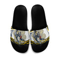 Personalized Melbourne Storm Slide Sandals Aboriginal Dot Art - Dreamtime Rugby Mascot