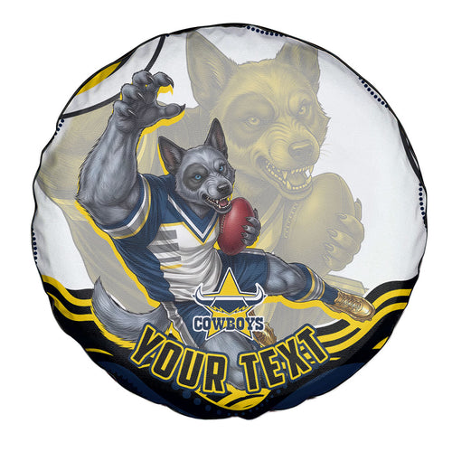 Personalized Melbourne Storm Spare Tire Cover Aboriginal Dot Art - Dreamtime Rugby Mascot