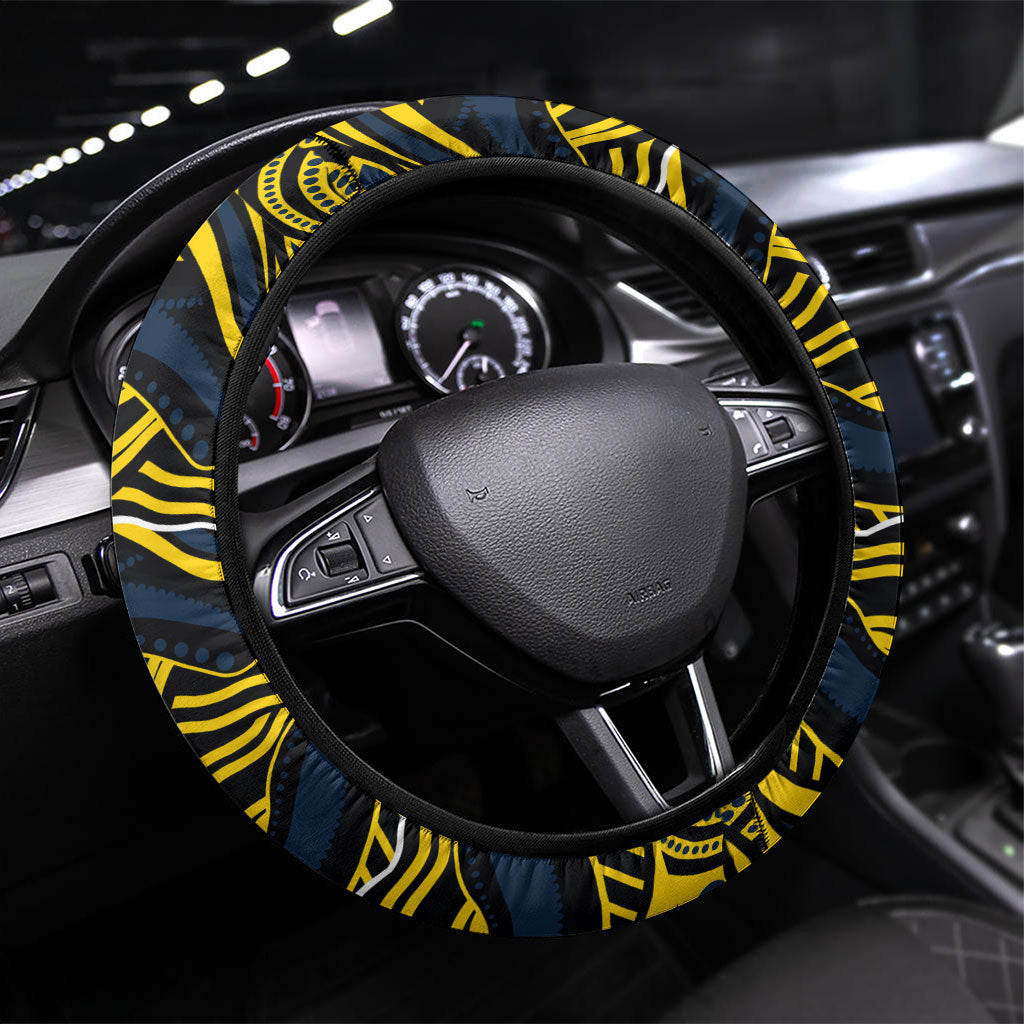 Melbourne Storm Steering Wheel Cover Aboriginal Dot Art - Dreamtime Rugby Mascot