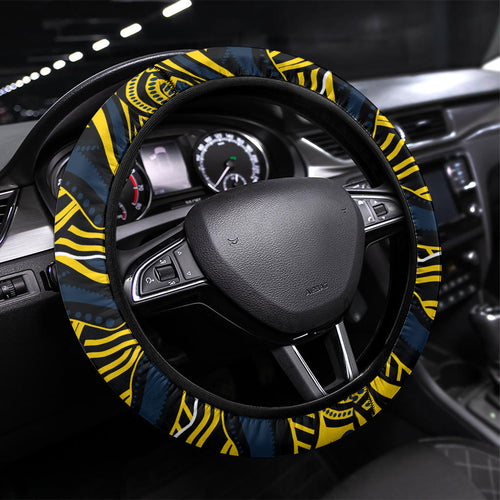 Melbourne Storm Steering Wheel Cover Aboriginal Dot Art - Dreamtime Rugby Mascot