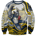 Personalized Melbourne Storm Sweatshirt Aboriginal Dot Art - Dreamtime Rugby Mascot