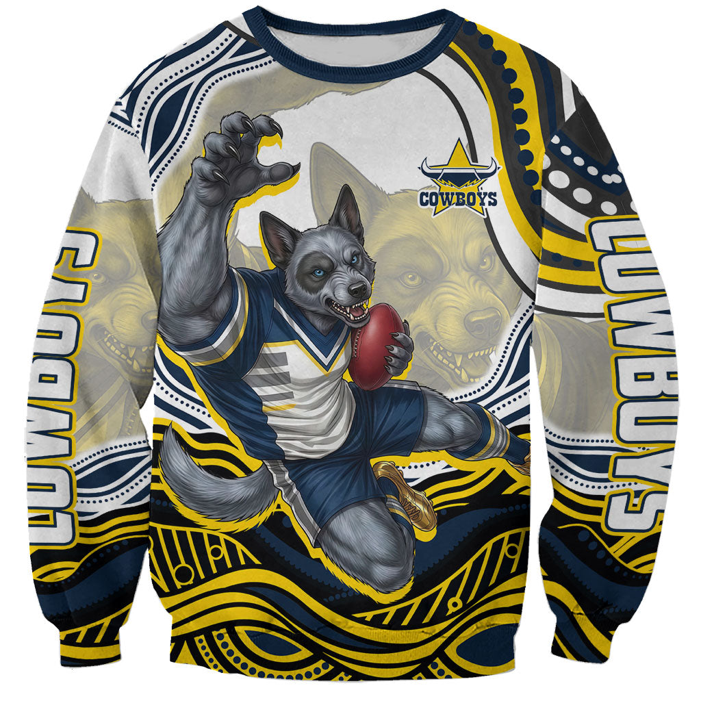 Personalized Melbourne Storm Sweatshirt Aboriginal Dot Art - Dreamtime Rugby Mascot