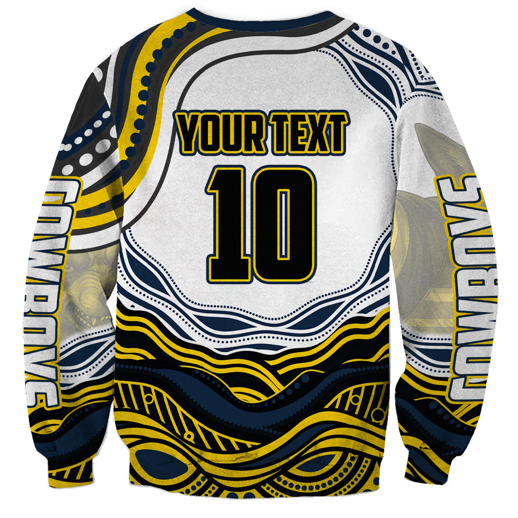 Personalized Melbourne Storm Sweatshirt Aboriginal Dot Art - Dreamtime Rugby Mascot