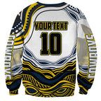 Personalized Melbourne Storm Sweatshirt Aboriginal Dot Art - Dreamtime Rugby Mascot