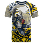 Personalized Melbourne Storm T Shirt Aboriginal Dot Art - Dreamtime Rugby Mascot