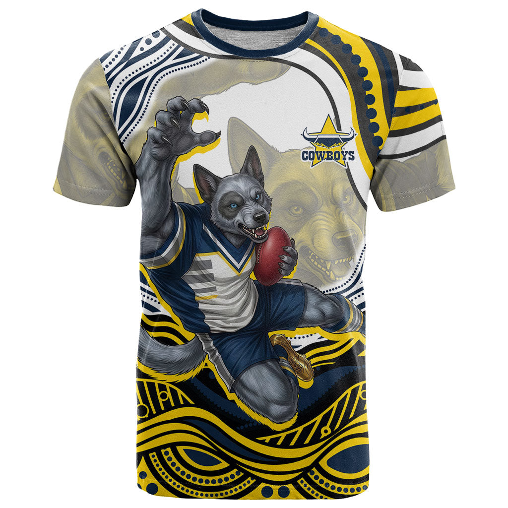 Personalized Melbourne Storm T Shirt Aboriginal Dot Art - Dreamtime Rugby Mascot