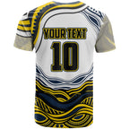 Personalized Melbourne Storm T Shirt Aboriginal Dot Art - Dreamtime Rugby Mascot