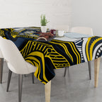 Personalized Melbourne Storm Tablecloth Aboriginal Dot Art - Dreamtime Rugby Mascot