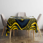 Personalized Melbourne Storm Tablecloth Aboriginal Dot Art - Dreamtime Rugby Mascot