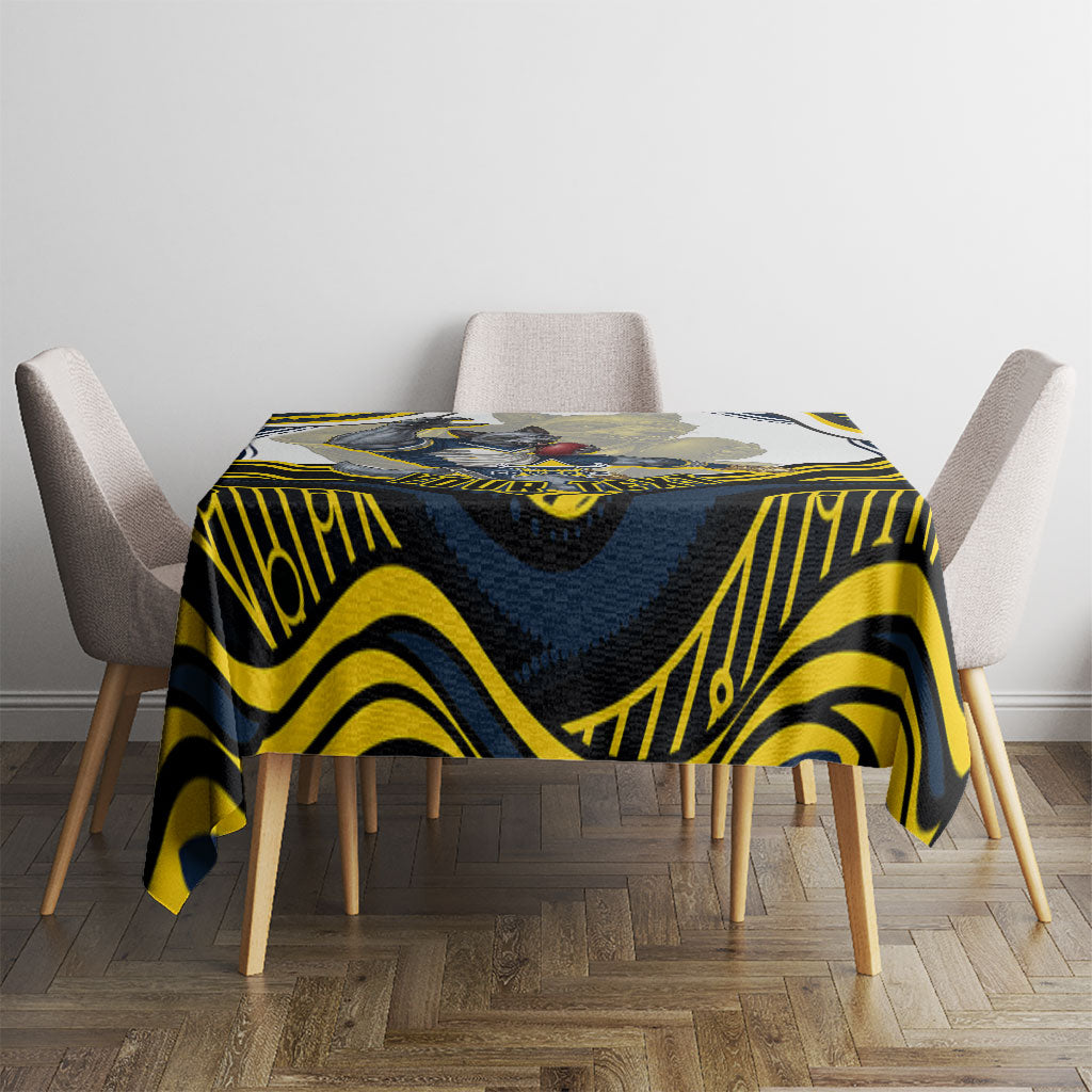 Personalized Melbourne Storm Tablecloth Aboriginal Dot Art - Dreamtime Rugby Mascot