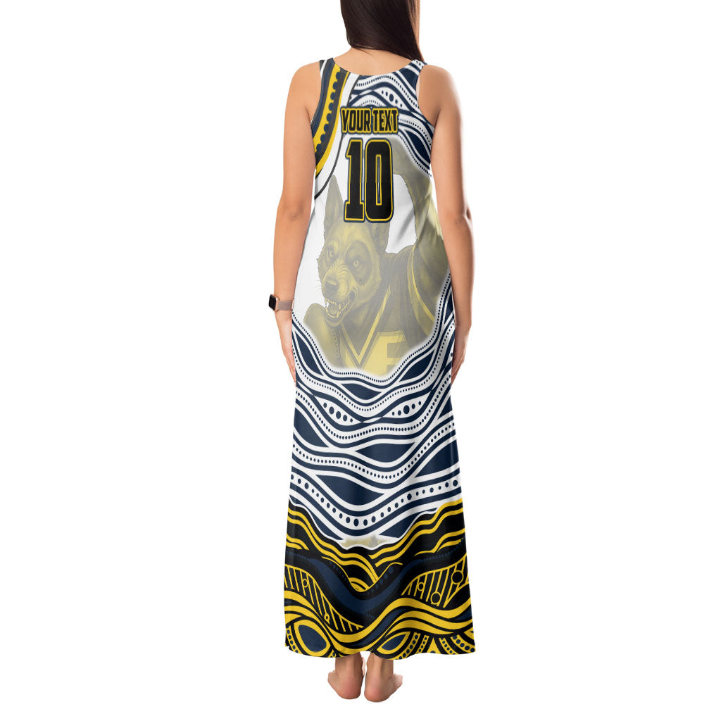 Personalized Melbourne Storm Tank Maxi Dress Aboriginal Dot Art - Dreamtime Rugby Mascot