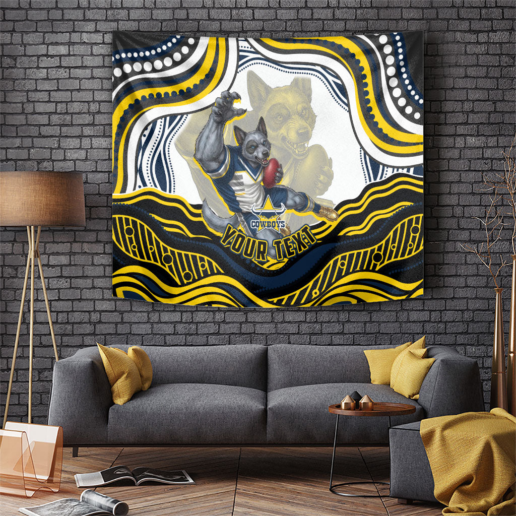 Personalized Melbourne Storm Tapestry Aboriginal Dot Art - Dreamtime Rugby Mascot