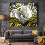 Personalized Melbourne Storm Tapestry Aboriginal Dot Art - Dreamtime Rugby Mascot