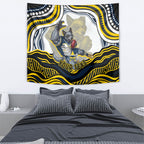 Personalized Melbourne Storm Tapestry Aboriginal Dot Art - Dreamtime Rugby Mascot