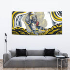 Personalized Melbourne Storm Tapestry Aboriginal Dot Art - Dreamtime Rugby Mascot