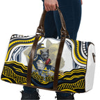 Personalized Melbourne Storm Travel Bag Aboriginal Dot Art - Dreamtime Rugby Mascot